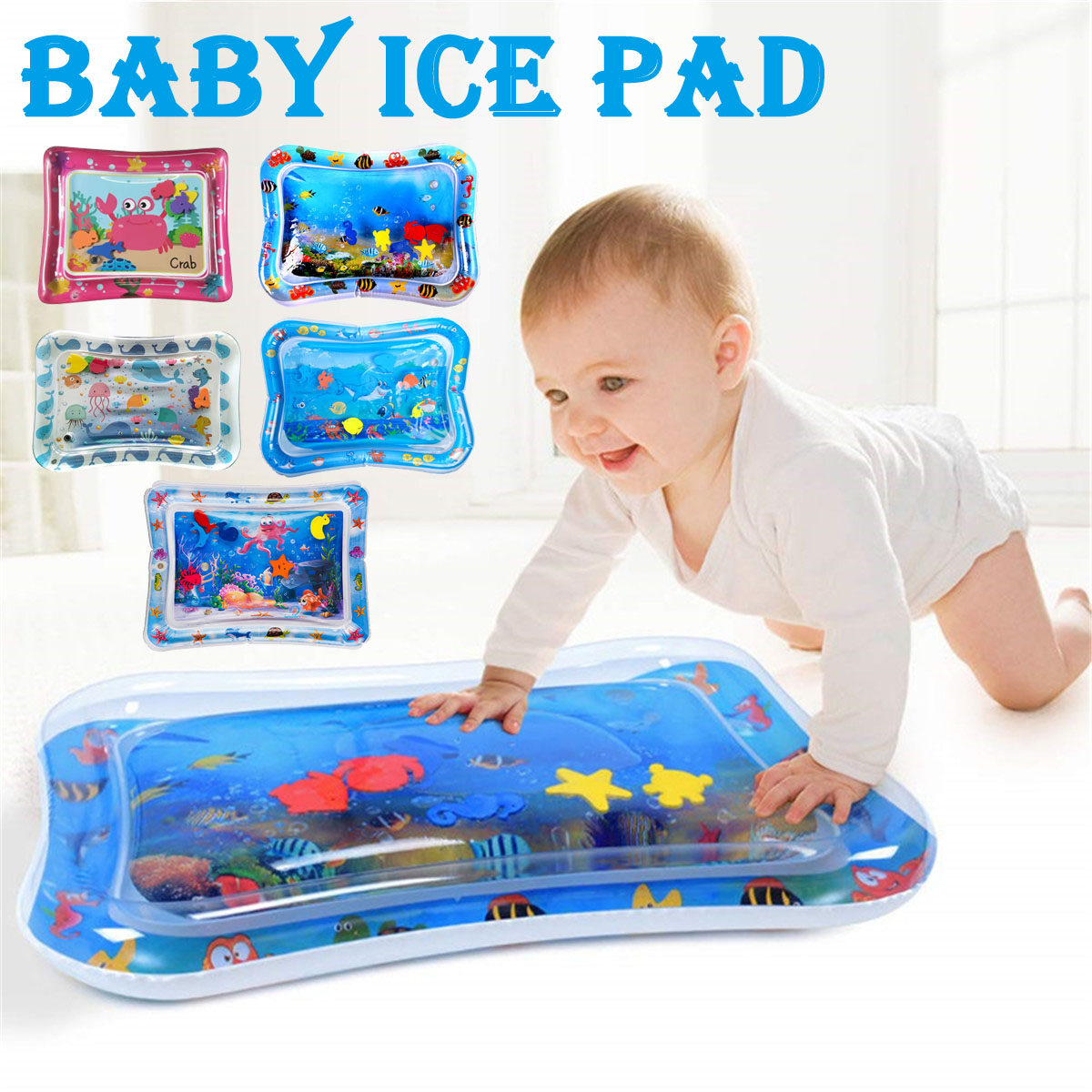 Generic Inflatable Baby Water Mat Tummy Time Play Mat Floor Activity Gym Crawling Kids Shark