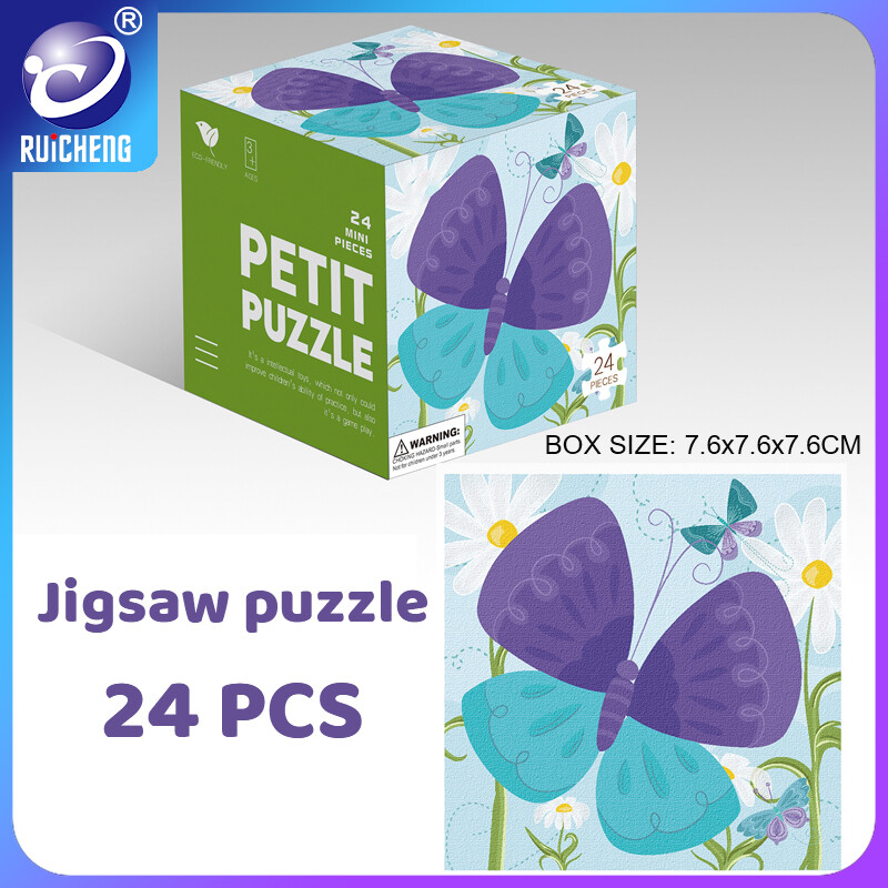 RUICHENG 24 Món Đồ Chơi Giáo Dục Mầm Non Giác Ngộ Cho Trẻ Em Quà Tặng Giải Nén Ghép Hình Câu Đố Của Trẻ Em Và Thanh Thiếu Niên, Với Một Câu Đố Động Vật Khủng Long Trẻ Em Hộp Đựng Đồ Cao Cấp