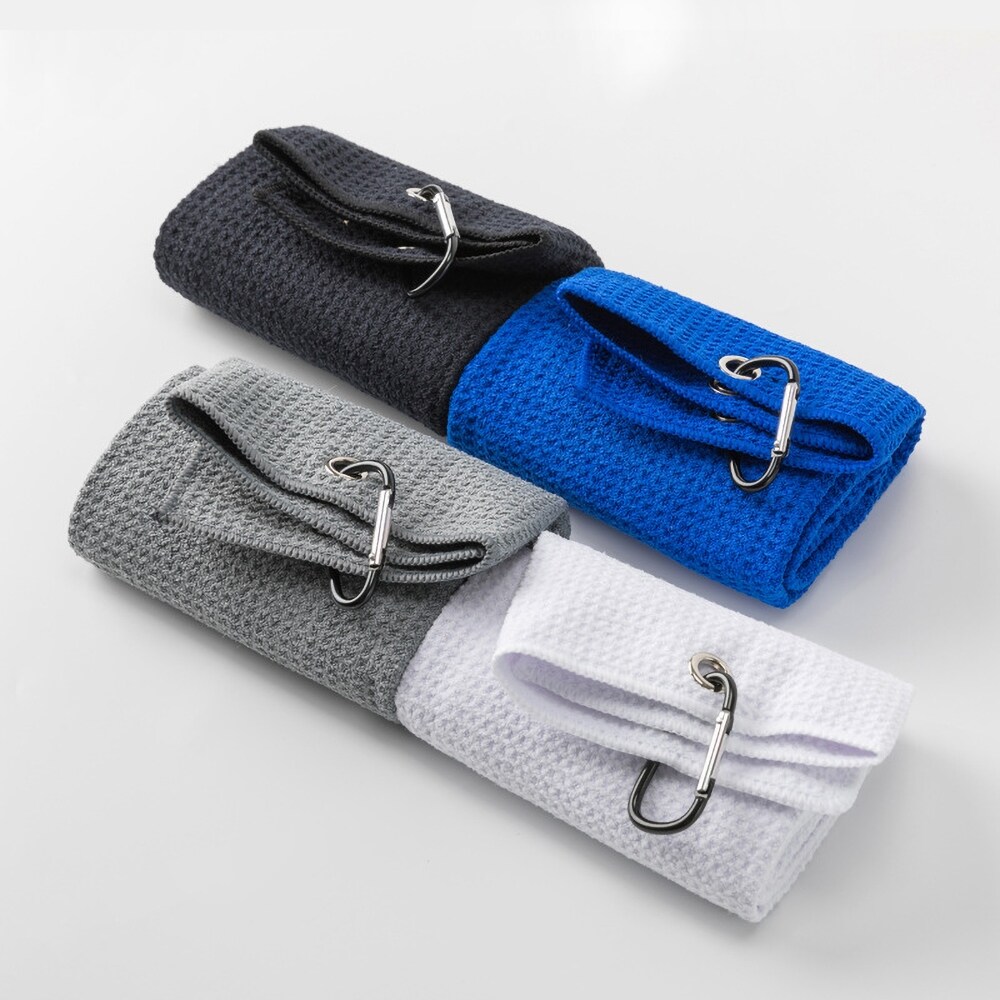【New Fire】 40x60cm Golf Towel With Hook 4 Colors Set Club Cleaning Brush Microfiber Fabric For Golf Lovers Duty Clip Carabiner Accessories