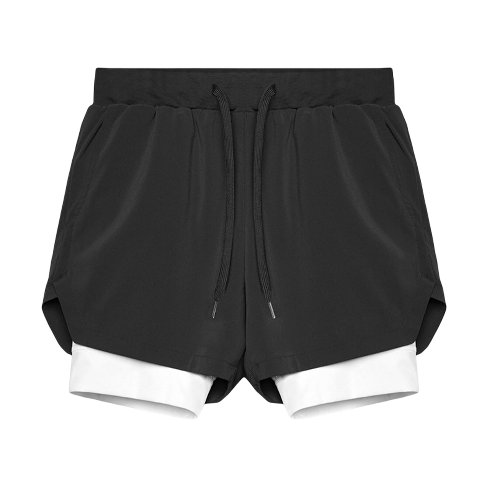 Trung Đai eo đàn hồi túi dây rút giả hai mảnh nam Quần short thể thao mùa hè hai lớp quần soóc thể dục dạo phố