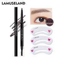 LAMUSELAND 5 Colors Eye Brow Double-headed Waterproof Autorotation Eyebrow Pencil