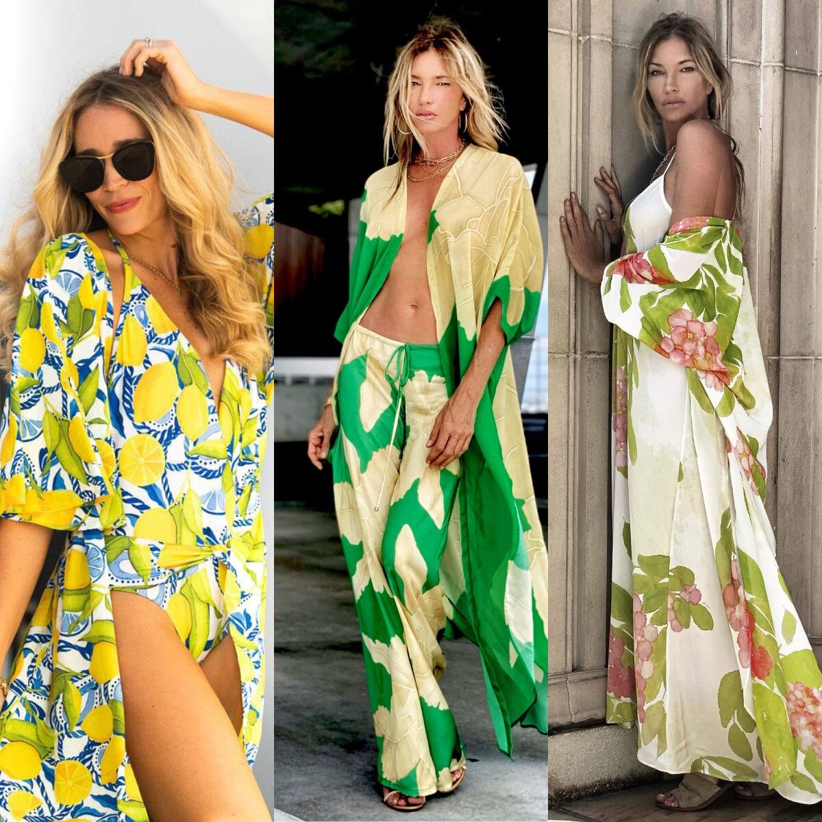 Đồ Bơi Nữ Che Nắng Đi Nghỉ Mát Áo Kimono Đi Biển In Hoa/Trái Cây Hở Tay Nửa Thời Trang Cho Nữ