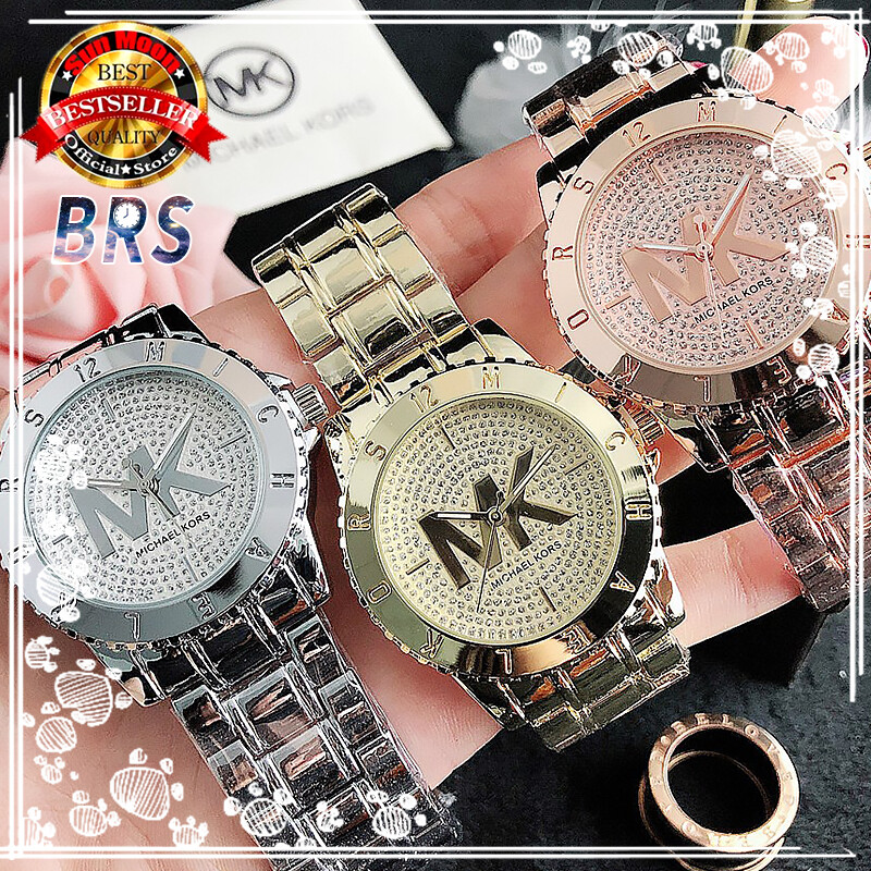 Hàng Sẵn Có! Michael Kors Nữ Nguyên Bản Đồng Hồ Mang Nhãn Hiệu Đồng Hồ Vàng Sang Trọng Người Phụ Nữ Sáng Bằng Thép Không Gỉ Thời Trang Phụ Nữ Đồng Hồ Đeo Tay