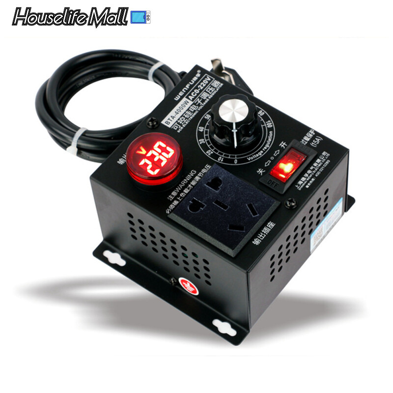 Houselife mall bán chạy mới bộ điều chỉnh điện áp scr công suất cao 220v 4000w động cơ/quạt/máy khoan điện điều khiển tốc độ bộ điều chỉnh nhiệt độ bộ điều khiển điện áp