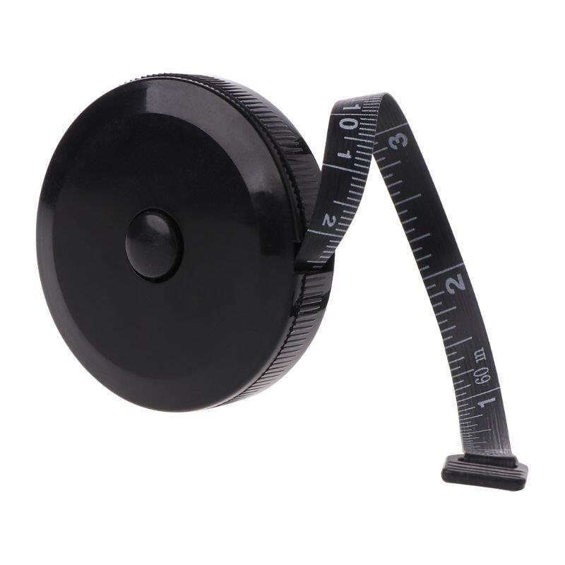【HOT SALE】 1.5M/60Inch Dây Đen Biện Pháp Dụng Cụ Có Thể Thu Vào Hai Mặt Tự Động ABS Linh Hoạt May Mini Băng 83XA