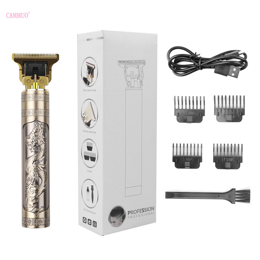 Cammuo Tông Đơ Cắt Tóc Chuyên Nghiệp Máy Cạo Râu Cắt Tóc Chữ T Sạc USB, Máy Cắt Tóc Không Dây