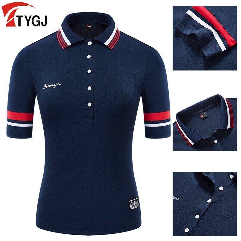 Fashion Golf Women Tshirt Golf Apparel Summer Women's T-Shirt Short Sleeve Polo Shirt Slim Fit Team Outdoor Sports Tops New Arrival ราคา 595 บาท*ส่งฟรี