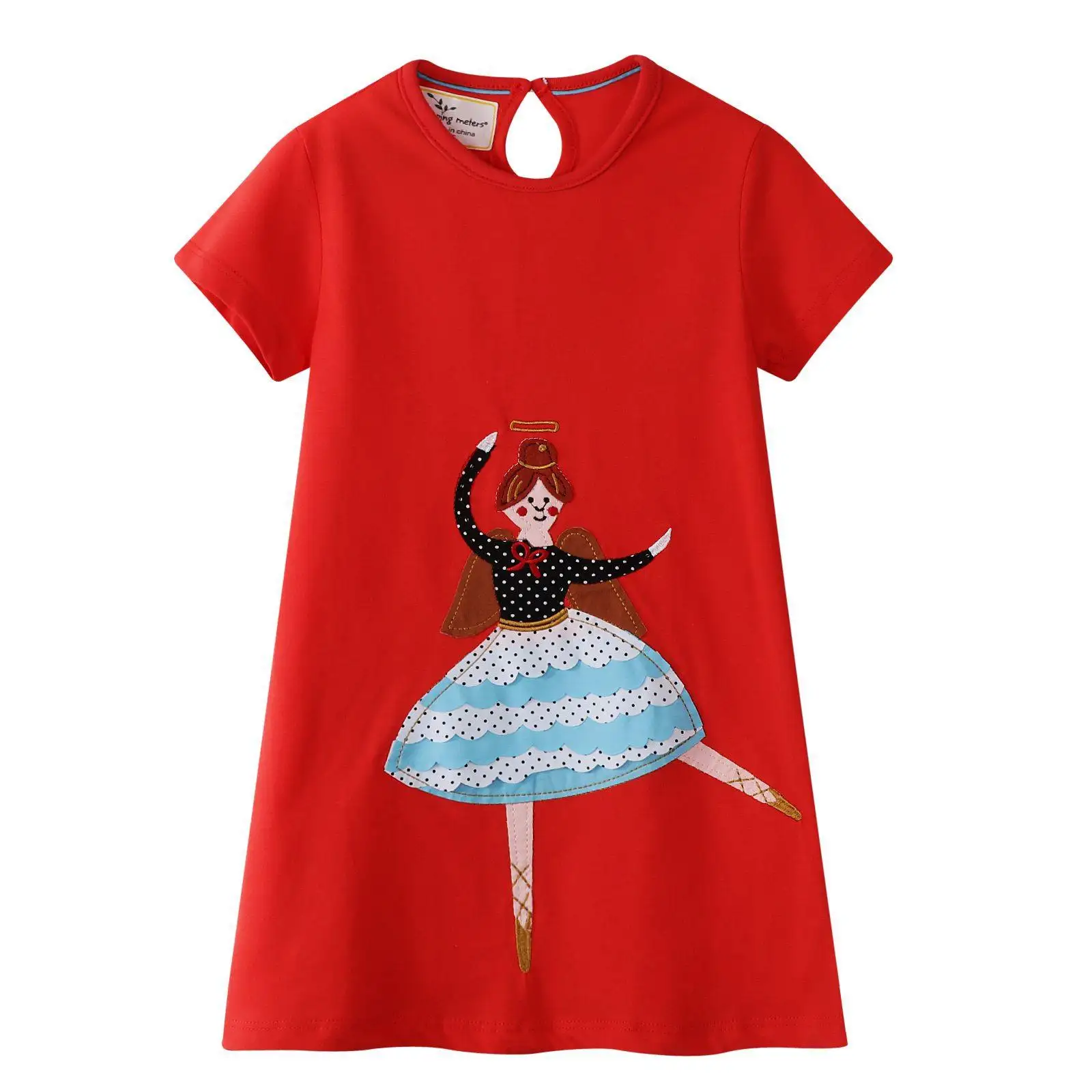 red cotton dress
