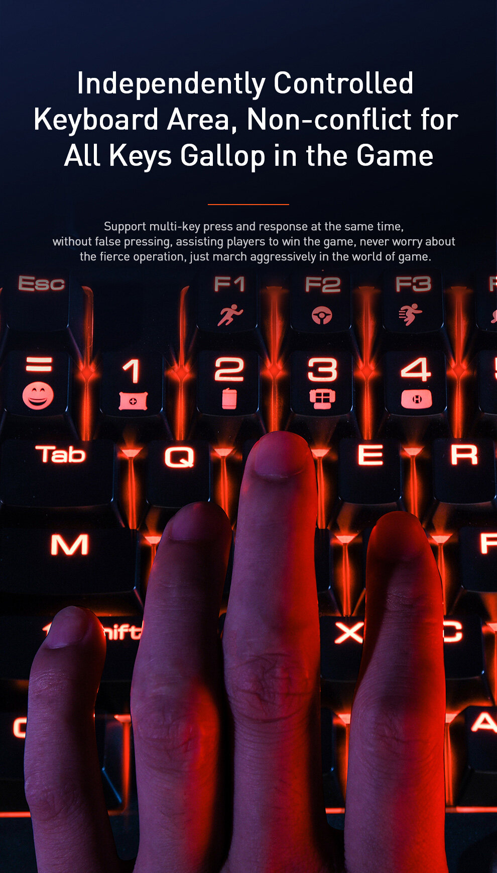 Baseus Gamo GK01 One Handed Mechanical Gaming Keyboard gadgetoo bd 4