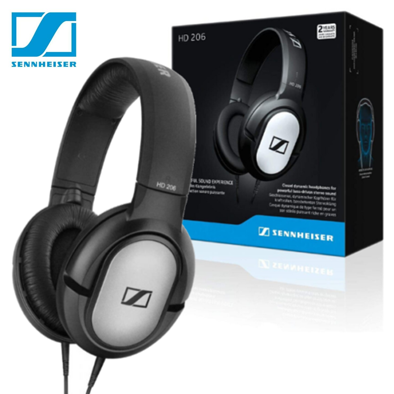Tai Nghe Có Dây Chính Hãng Cho Sennheiser HD206 3.5Mm Cách Ly Tiếng Ồn Tai Nghe Tai Nghe Thể Thao Âm Thanh Nổi Âm Bass Sâu Đối Với IPhone Android