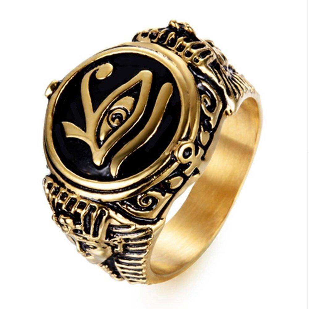 Trang Sức Bùa Hộ Mệnh Thời Trang Nhẫn Mắt Horus Pharaoh Ai Cập Vàng
