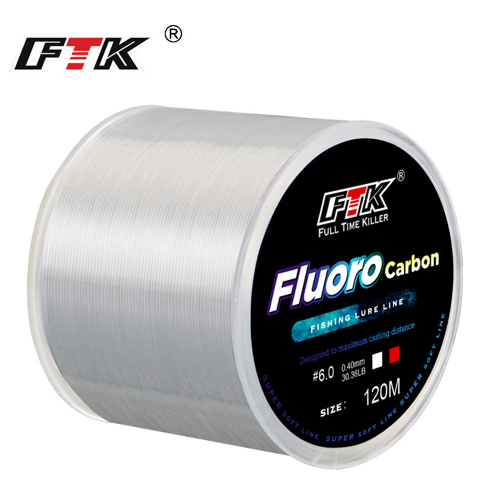 Chen Yi 【Vận tải hàng không】 FTK 120M Dây chuyền phủ Fluorocarbon Dây chuyền câu cá Dây dẫn sợi carbon 7.15LB-45LB Dây chuyền câu cá Lure Dây Nhật Bản