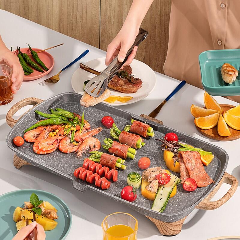 Nồi Nướng Điện Bếp Nướng Hun Khói Gia Dụng Đá Maifan Máy Nướng Điện Đĩa Nướng Không Khói Chống Dính