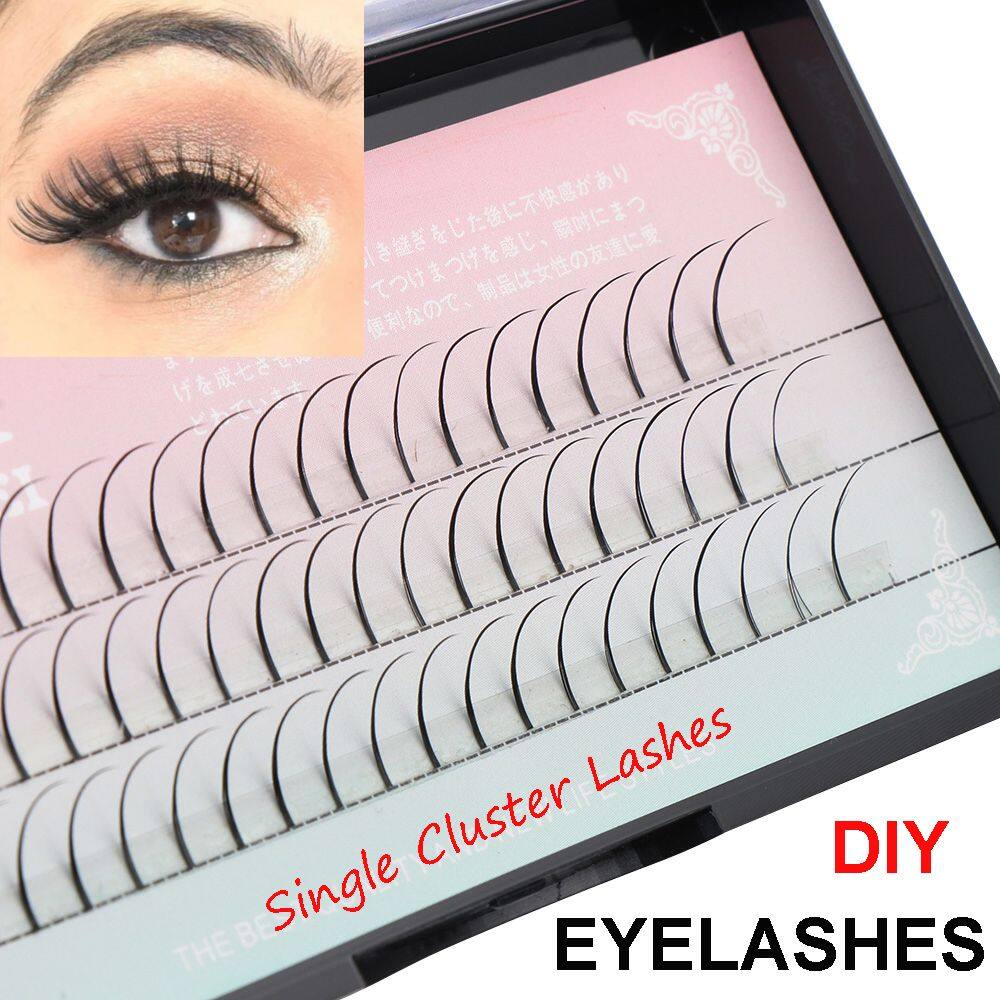 ZHONGCUI 60 Pcs/Box Hot New DIY No Technicuqe Needed Long Lasting Eyelashes Extension Interspersed Easy to Apply Natural Long Single Cluster Eyelashes