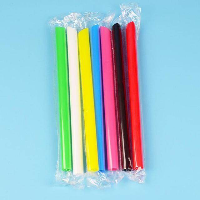 1pc Disposable Milk Tea Plastic Pipe Long Straw