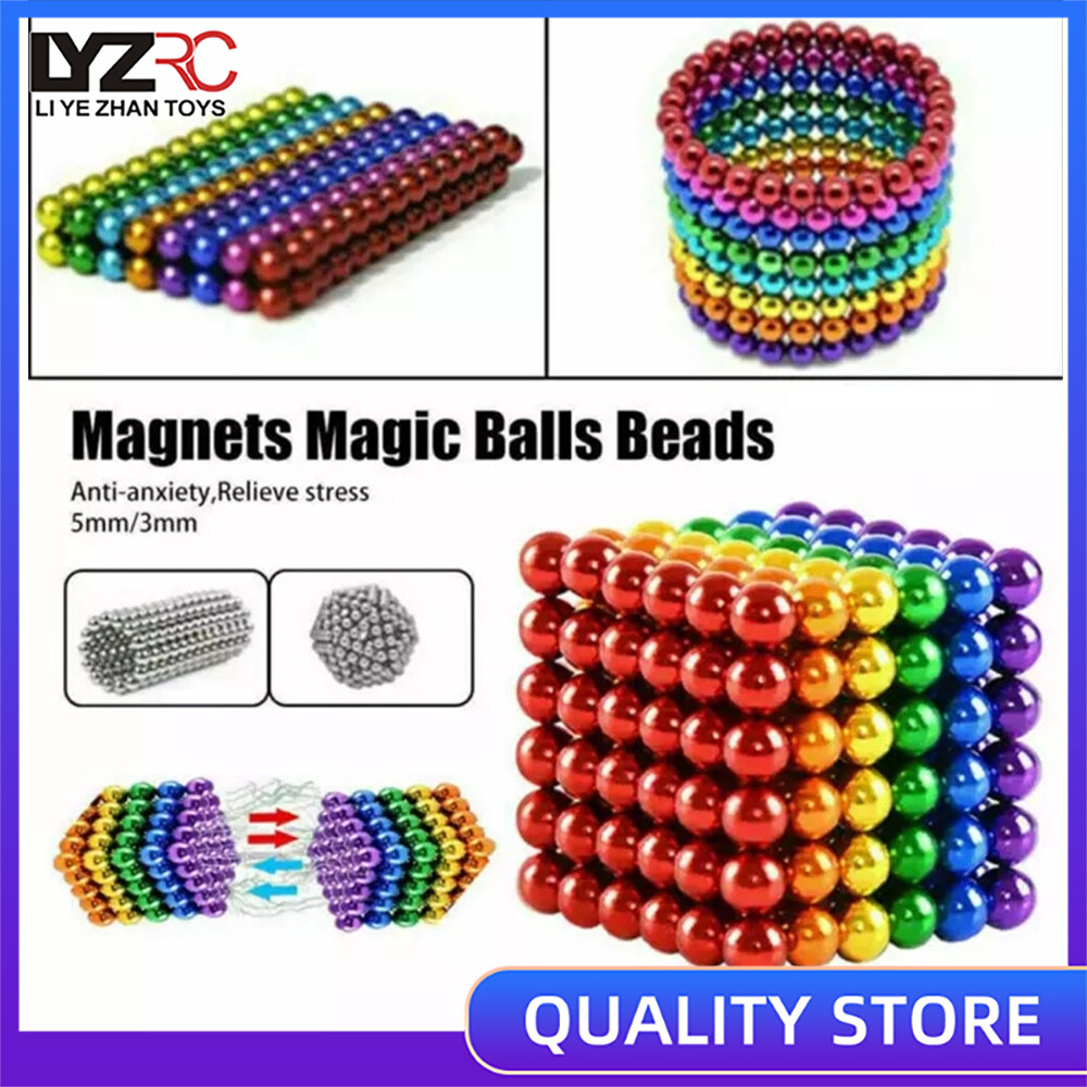 LYZRC 216 Chiếc Nam Châm Ma Thuật 3D, Bóng Khối Nam Châm Hạt Hình Khối Hình Cầu Câu Đố Đồ Chơi Xây Dựng