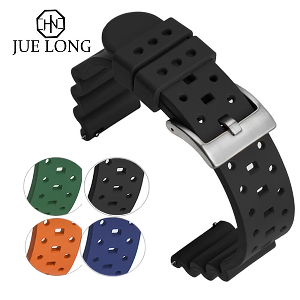 Dây đeo đồng hồ cao su silicon cao cấp 20mm 22mm vòng tay đồng hồ đeo tay dây đồng hồ đeo tay dây đeo cổ tay thoáng khí chống nước