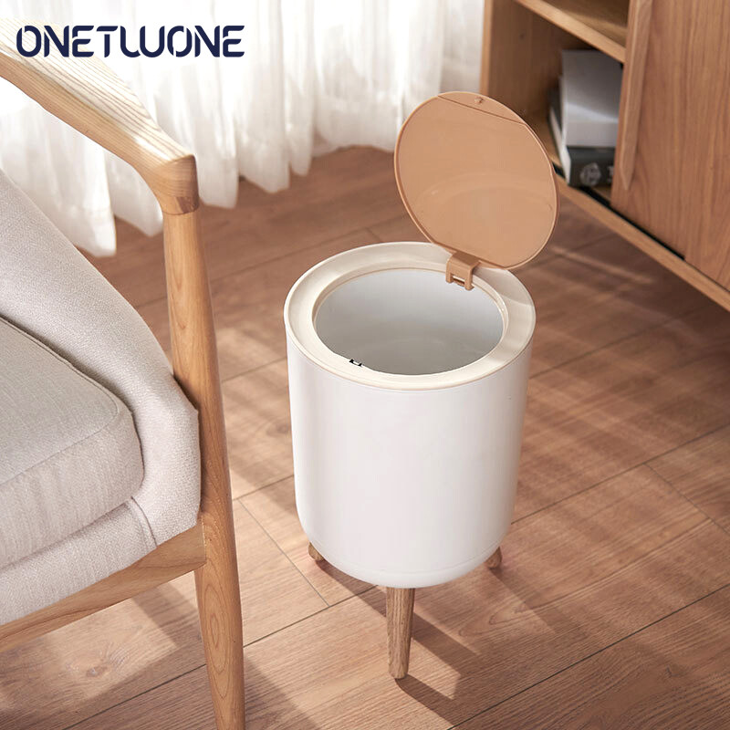 Onetwone Press type Trash can Round Recycling bin with Bracket 7L Bedroom Garbage Bin Japanese Style Waste Bin kitchen Trash can Bathroom garbage bin ราคา 289 บาท*ส่งฟรี