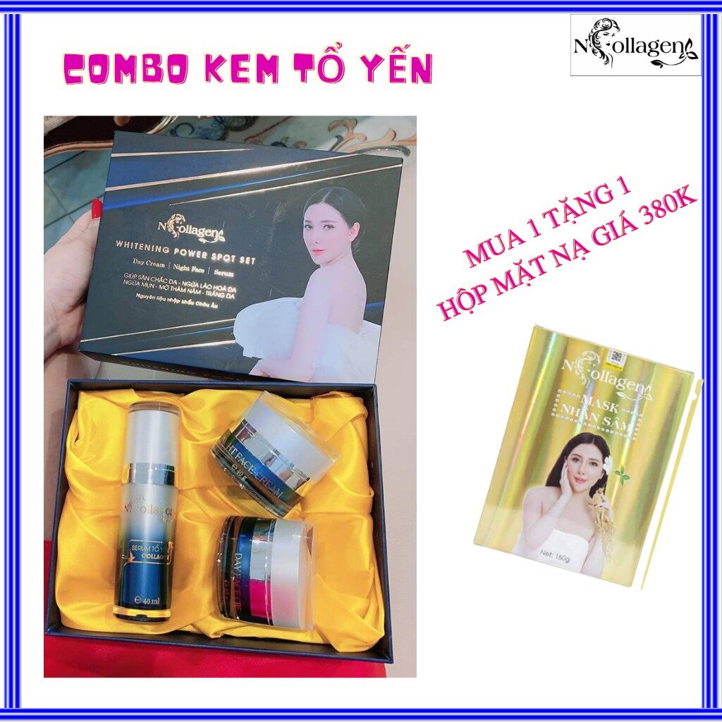 COMBO TỔ YẾN N.COLLAGEN (Đánh bay n.ám, t.àn n.hang, m.ụn, nâng cơ mặt). Chỉ số chống nắng 45+