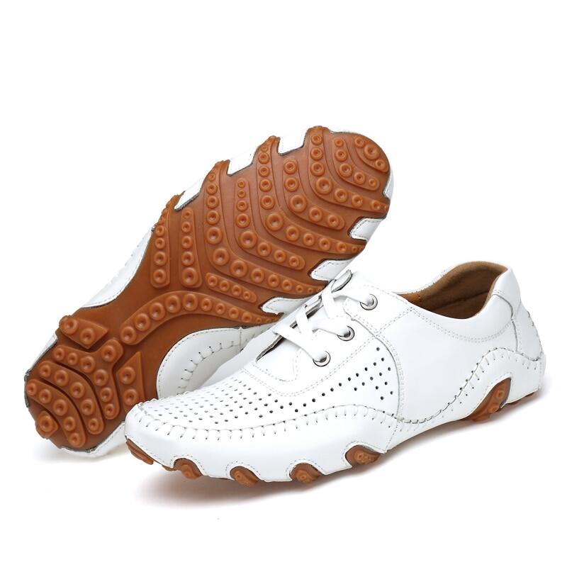 Men Leather Golf Shoes Spring Summer Comfortable Sport Training Sneakers