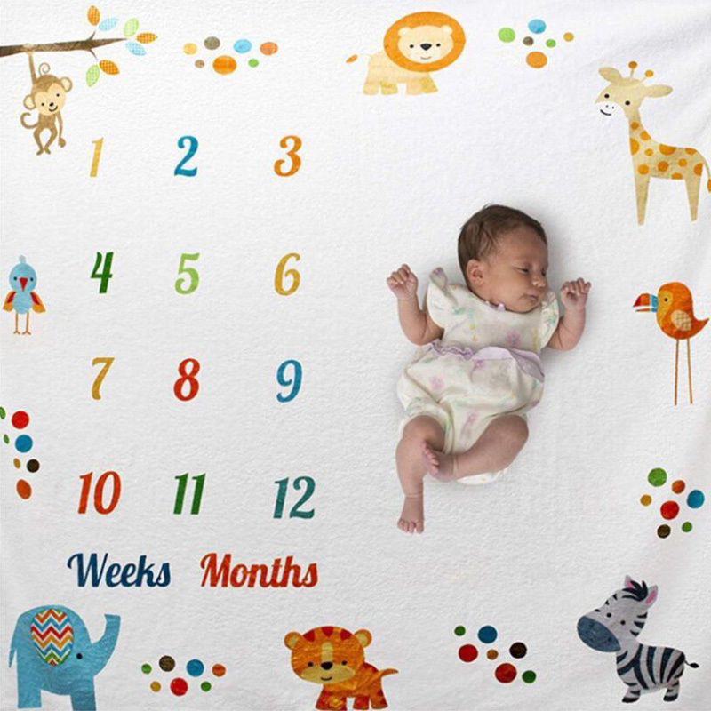 HamshMoc Fashion Baby Photo Blanket Memorial Baby Photo Props Background Blanket 100Th Day Anniversary Neonatal Wrap As Gifts Growing Up Memorial