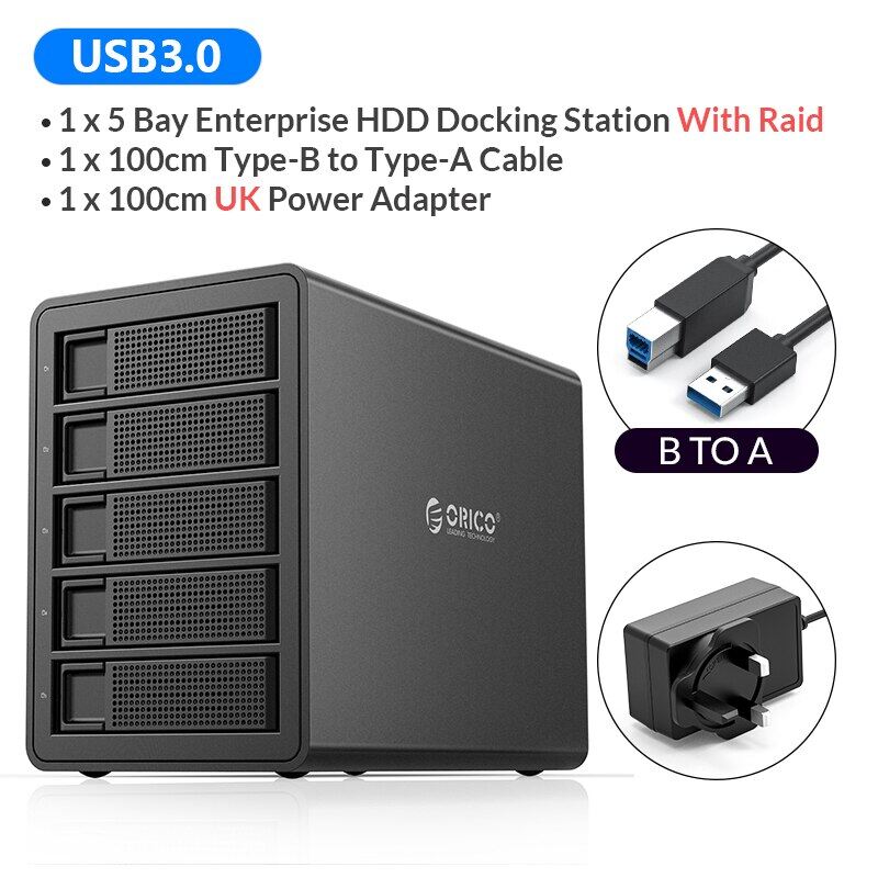 ORICO Ổ Cắm HDD 35 Series 4 Bay 3.5 SATA Sang USB 3.0 Với Vỏ Ổ Cứng Hai Chip Công Suất 150W Tích Hợp