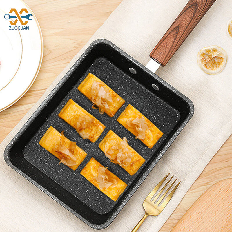 Tamako chảo rán vuông trứng cuộn Chảo chống dính chảo rán trứng trứng cuộn hộ gia đình ăn sáng Chảo đá y tế Nhật Bản
