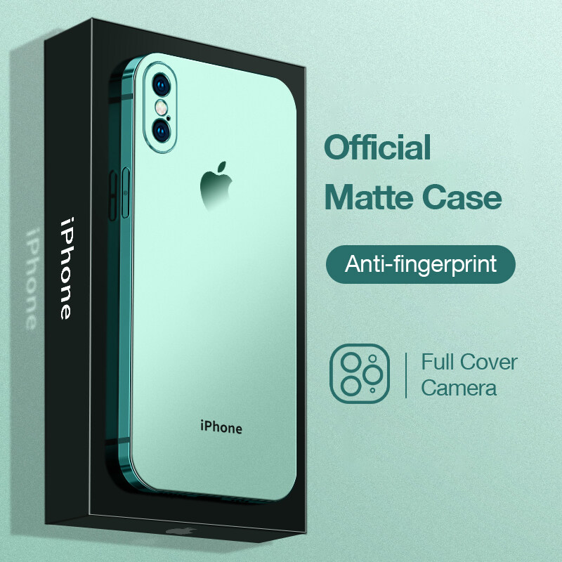 Sanptoch Plating Matte Phone Case For iPhone X Xs Max Straight Edge Square Slim Soft TPU Shockproof Cover For iPhone XR Full Camera Protector Casing