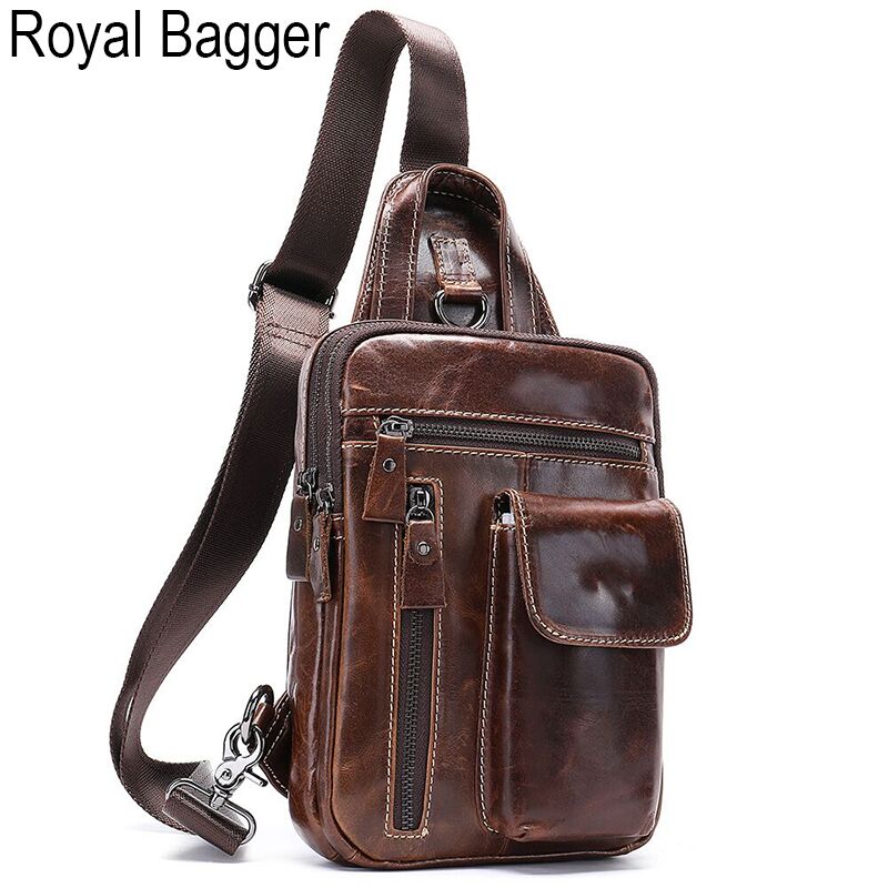 Royal bagger túi đeo vai túi đeo trước ngực cho nam da bò thật thời trang túi đeo chéo công tác