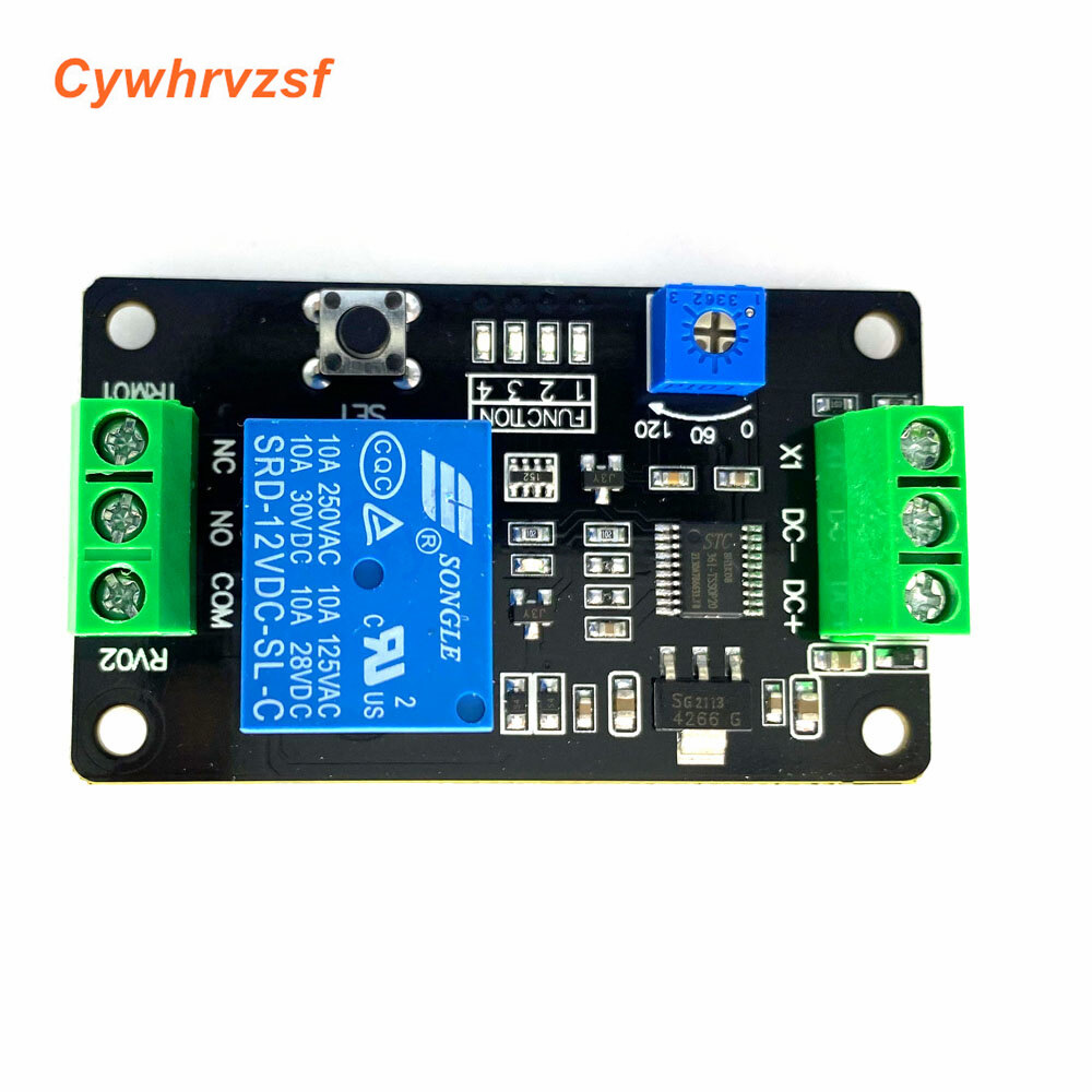 Rơle hẹn giờ trễ trm01 rơle thời gian trễ đa chức năng rơle tự khóa rơle trễ kích hoạt trễ dc 5v/12v/24v