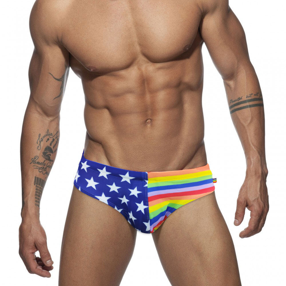 Rainbow swim deals trunks mens