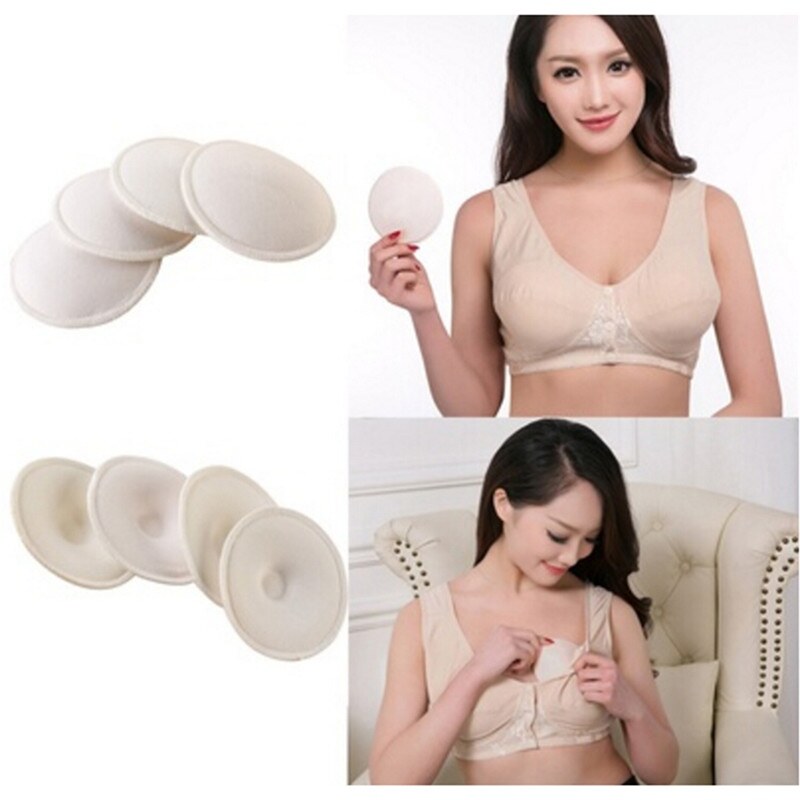 BExYS 8Pcs Feeding Breast Pads Soft Absorbent Cotton Washable Reusable