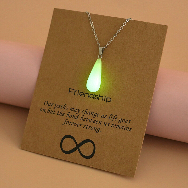 Stone Natural Glow In The Dark Gift Men Necklace Natural Stone Pendant