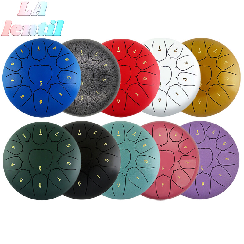 🌽Thương Hiệu Thép Mới Lưỡi Trống Cho Người Mới Bắt Đầu 6-Inch 11-Tone Lưỡi Trống Với Drumstick Chuyên Nghiệp nhạc cụ gõ