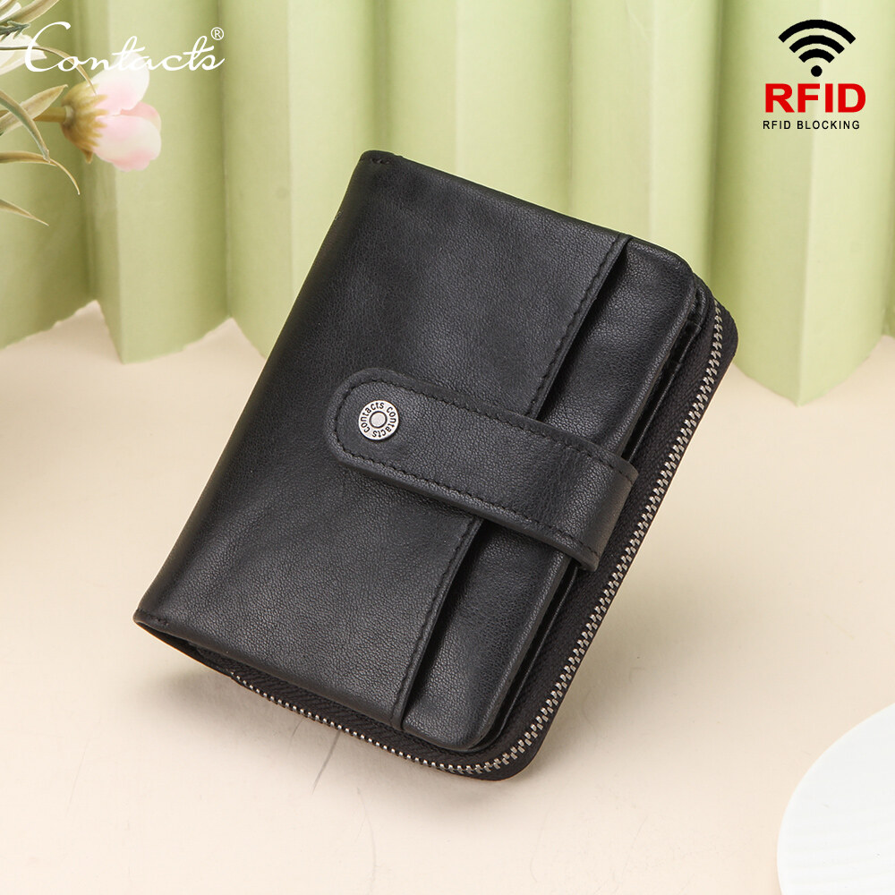 Contact's 2020 Mới Chính Hãng Ví Nữ Da Nữ Nhỏ Tiền, Thẻ RFID Giá Đỡ Nữ Túi Tiền