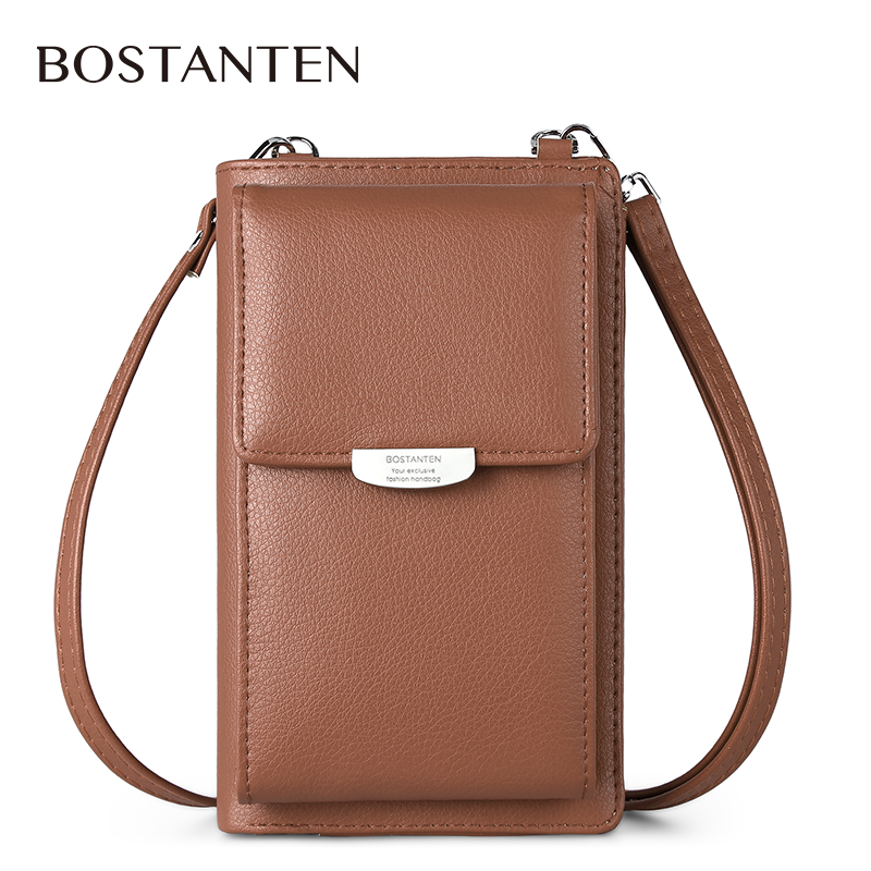 BOSTANTEN Phụ Nữ Da Túi Đựng Điện Thoại Ví Cầm Tay Có Khoá Sổ Ký Chi Ví Đựng Thẻ Tín Dụng Purse Túi Đeo Vai Dành Cho Nữ