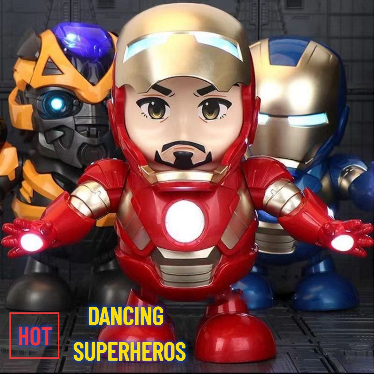 Fastshipment Avengers 19Cm nhảy múa Sắt Người Đàn Ông Spider Man Âm Nhạc đồ chơi tương tác Mô hình nhân vật hoạt động Quà Tặng Cho Trẻ Em