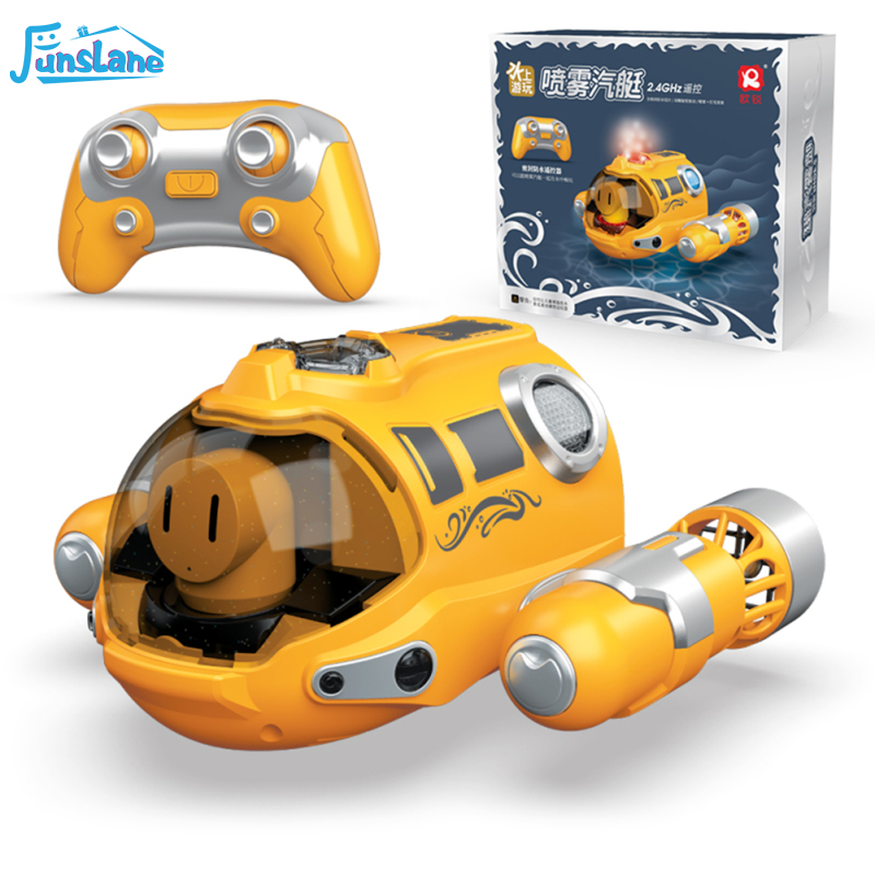 FunsLane 2.4ghz Remote Control Motorboat Waterproof Spray Swimming Pool Bathing Rc Steamboat Toys For Boys Girls Gifts ราคา 561 บาท*ส่งฟรี