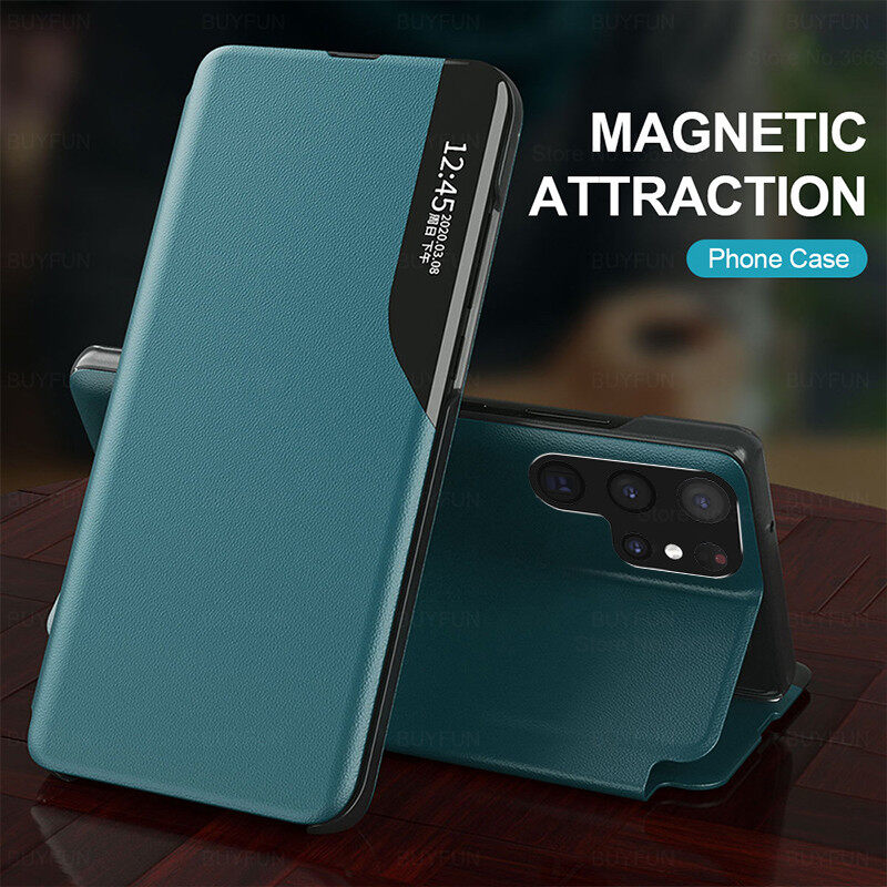 S23 Ultra 5G cases pu leather smart view win.jpg