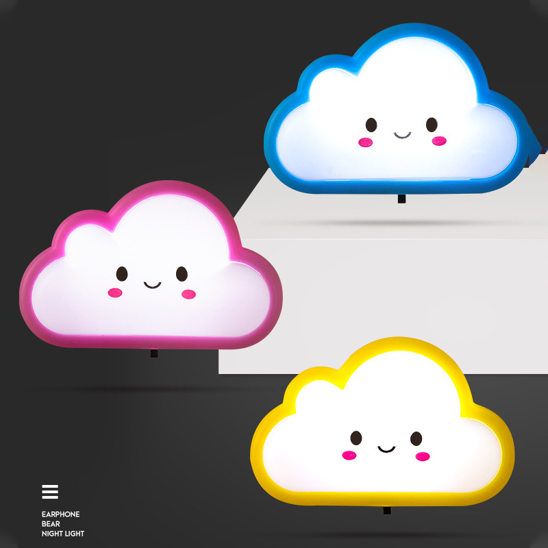 [YOY] Đèn LED Phích Cắm Tường Đám Mây Hoạt Hình 3D Dễ Thương Đèn Ngủ Neon Nền Tường Trang Trí Phòng Ngủ Trẻ Em