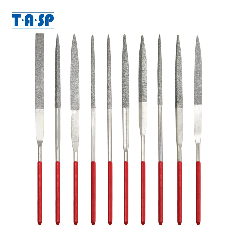 Tasp 10pcs 140mm Diamond Needle File Set For Metal Wood Ceramic Glass Stone Craft Sharping Working Hand Carving Tool