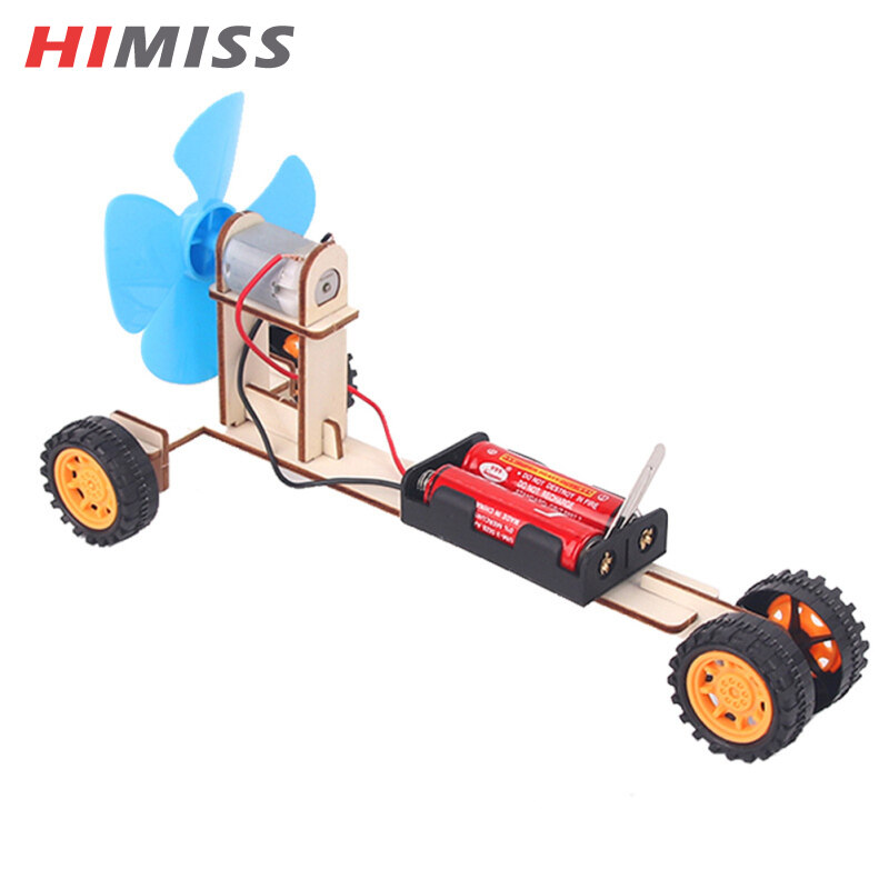 HIMISS RC Wooden Wind Power Car Diy Electronic Kit Science Experiment