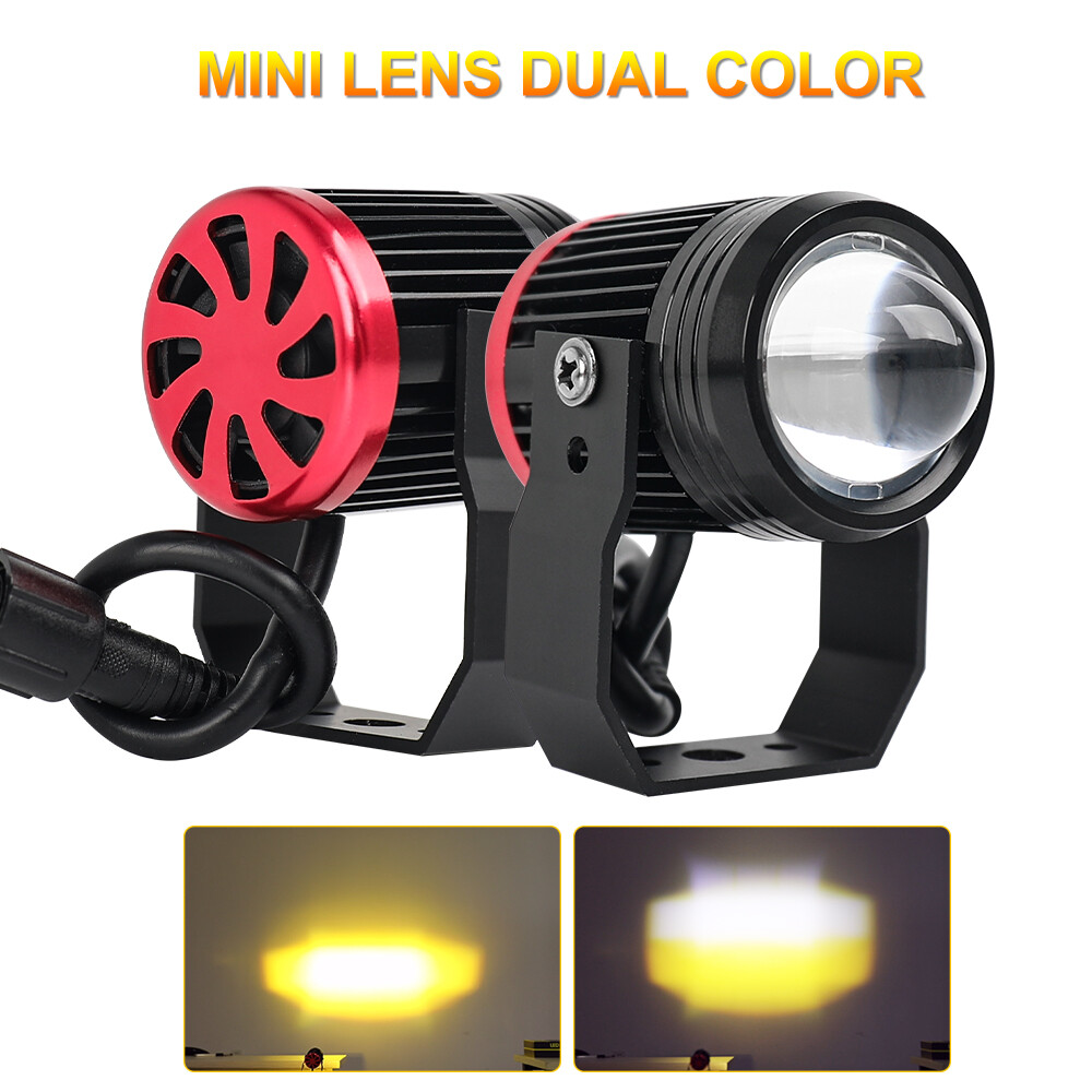 Co đèn led công suất cao đèn pha xe máy máy máy chiếu mini đèn pha xe máy đèn sương mù làm việc đèn pha lái xe hi/lo màu trắng hổ phách đèn pha xe máy xe tay ga