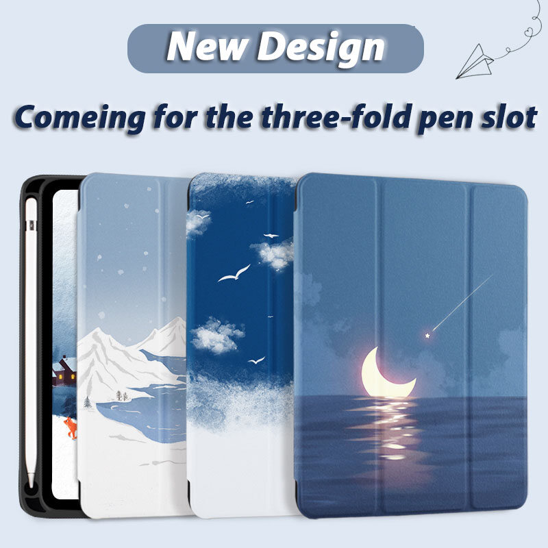 RBP Ốp iPad Sơn Màu Graffiti Tương Thích Với iPad Air 4 iPad Pro 12.9 Inch iPad Mini 5 iPad 2017/2018 9.7 iPad 2019/2020/2021 10.2 iPad Air3/Pro 10.5 iPad Pro 2018/2020/2021 11 Inch Gấp Ba Lần với Khe Cắm Bút Chất Liệu Silicon Thiết Kế Nguyên Bản