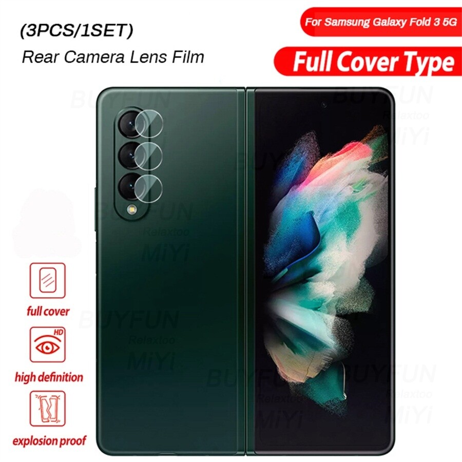 3-5 Cái, Cho Samsung Galaxy Z Gấp 3 5G Màng Bảo Vệ Ống Kính Máy Ảnh Phim Ống Kính Toàn Màn Hình Dành Cho Samsung Galaxy Z Fold 3 Ống Kính Lưng Miếng Dán Bảo Vệ Máy Ảnh Bằng Kính Cường Lực Dành Cho Samsung Galaxy Z Fold3 5G