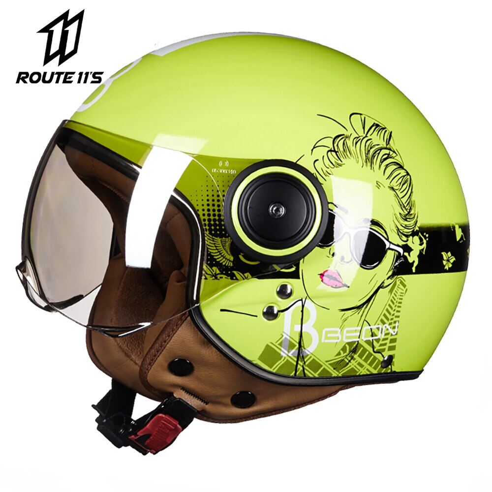 BEON Motorcycle Helmet Chopper 3/4 Open Face Vintage Moto Helmet Moto Casque Casco Capacete Men Scooter Motorbike Helmet Women ราคา  3,862 บาท*ส่งฟรี