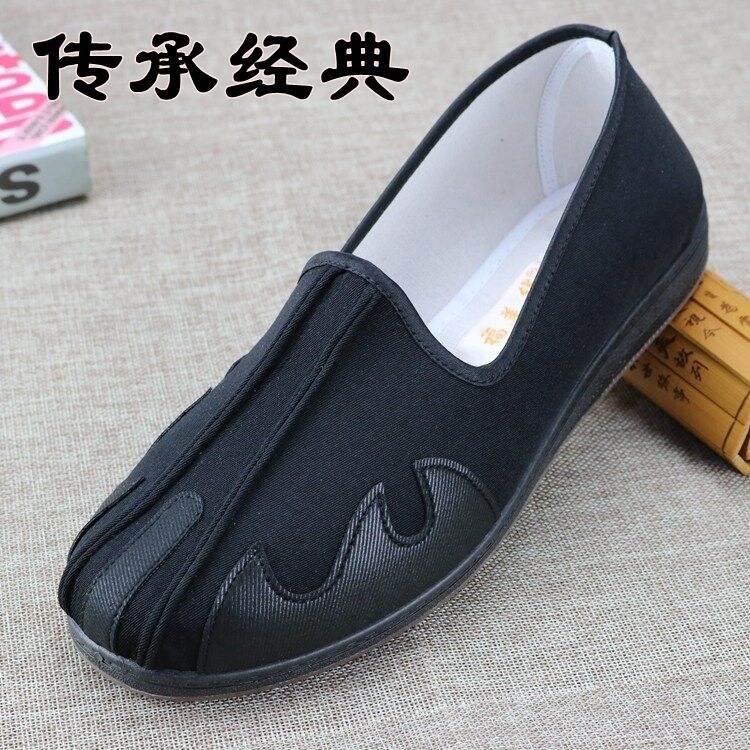 Gió Truyền Thống Trung Quốc là aspersed Bắc Kinh cũ Giày vải nam giới giày đơn đế mềm ông già CHA Giày thường làm việc Kung Fu Giày
