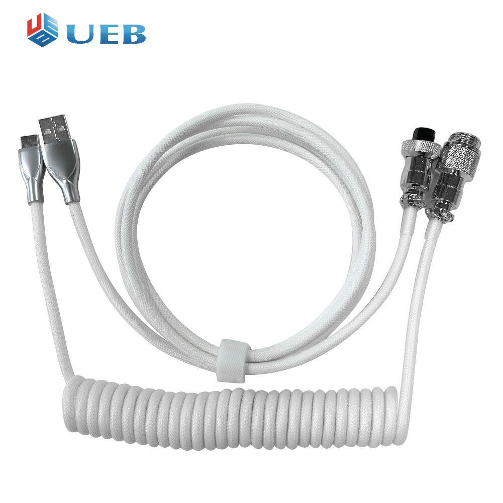 Dây USB Loại C Cuộn Chuyên Nghiệp Cho Bàn Phím Cơ Đầu Nối Phi Công Dây Dù Xoắn Ốc