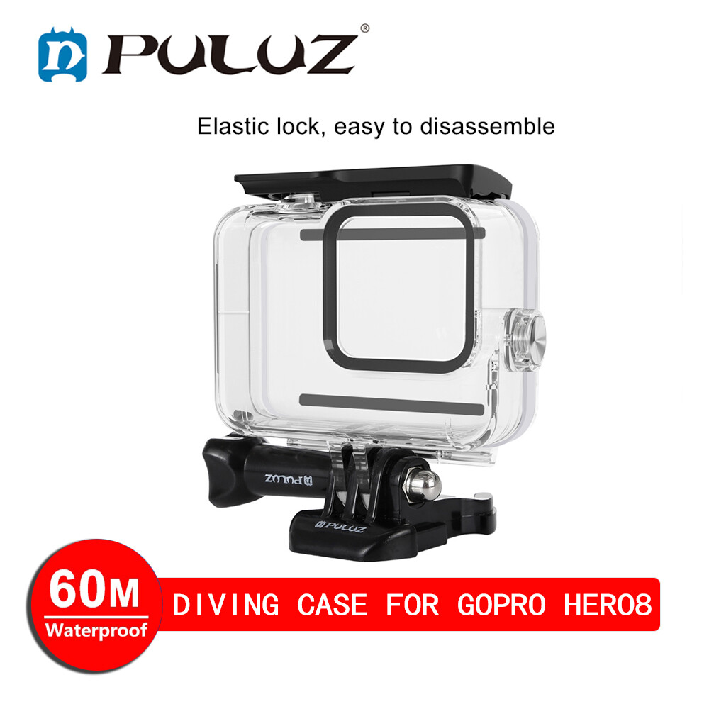 PULUZ 60 M Chống Nước Dưới Nước Vỏ Máy Lặn Sâu Camera Không Thấm Nước Vỏ Cho GoPro Hero8 Đen Mùa Hè Lặn Lướt Sóng Bơi Chụp Ảnh