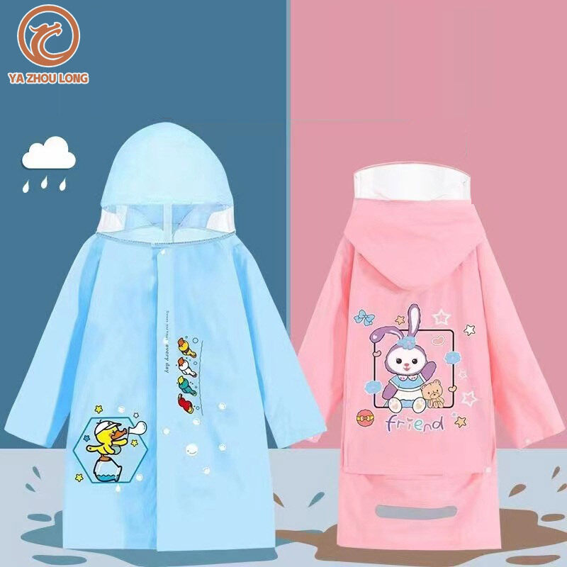 YA ZHOU LONG dài trẻ em mới cặp sách lớn Poncho dày dài không thấm nước mẫu giáo áo mưa